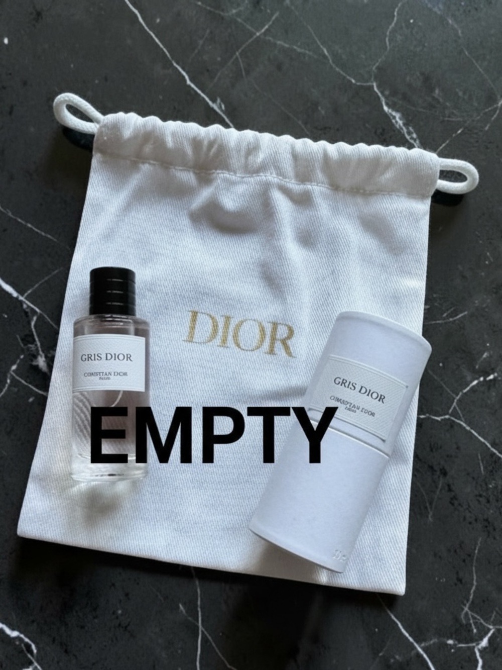 EMPTY Dior Gris and Dior dust bag New